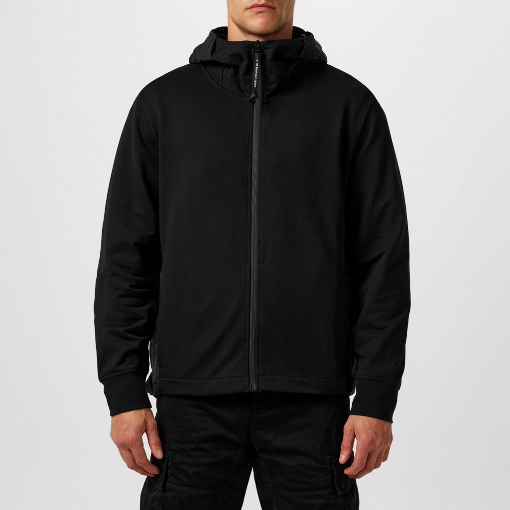 CP Company Sweatshirts Hooded Open - Black 999